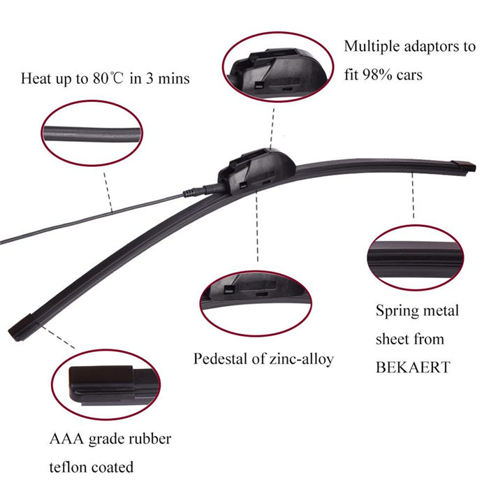 Ice Beater Heated Wiper Blade for Winter Condition